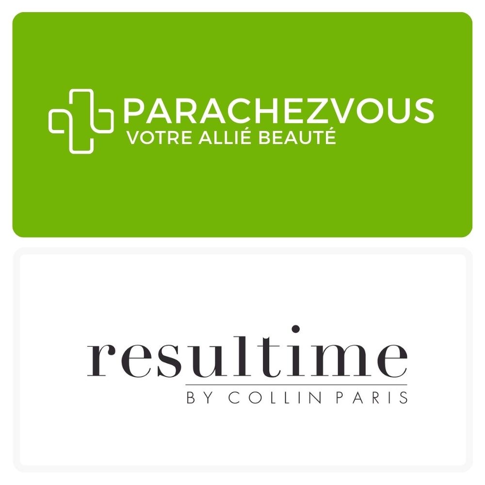 Logo de la marque resultime maroc et celui de la parapharmacie en ligne parachezvous