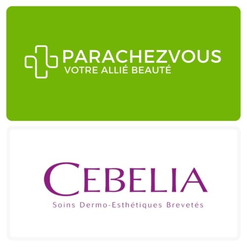 Logo de la marque cebelia maroc et celui de la parapharmacie en ligne parachezvous