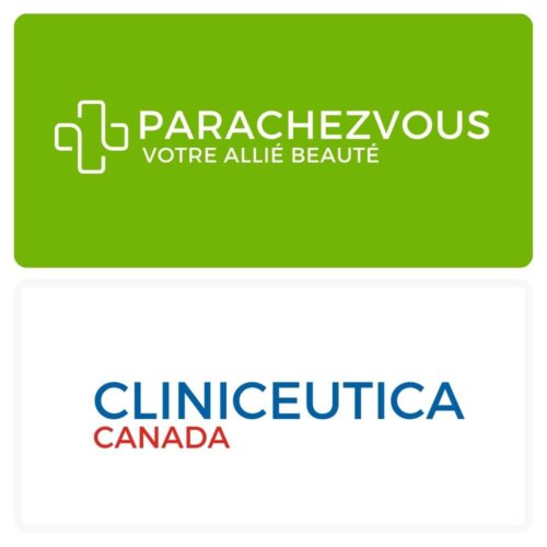 Logo de la marque cliniceutica maroc et celui de la parapharmacie en ligne parachezvous