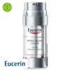 Produit de la marque Eucerin Hyaluron-Filler Peeling & Sérum de Nuit Anti-Âge - 30ml sur un fond blanc avec un logo Parachezvous et celui de de la marque Eucerin