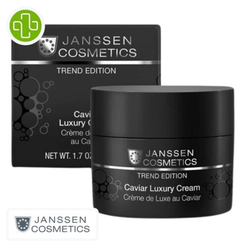 Produit de la marque Janssen Cosmetics Crème de Luxe au Caviar Anti-Âge - 50ml sur un fond blanc avec un logo Parachezvous celui de de la marque Janssen Cosmetics