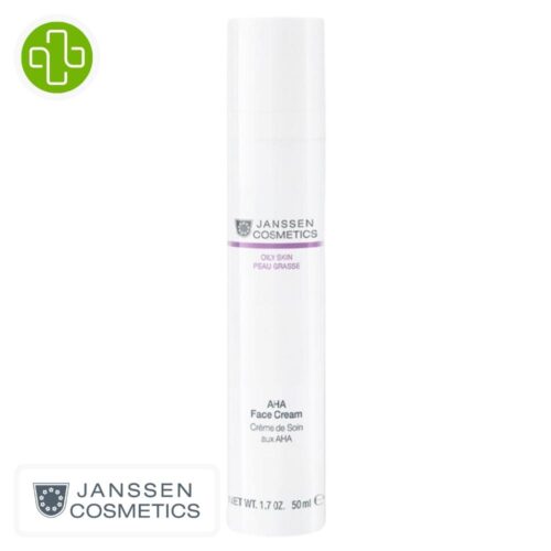 Produit de la marque Janssen Cosmetics Crème de Soin aux AHA Anti-Imperfections - 50ml sur un fond blanc avec un logo Parachezvous celui de de la marque Janssen Cosmetics
