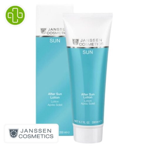 Produit de la marque Janssen Cosmetics Lotion Après-Soleil - 150ml sur un fond blanc avec un logo Parachezvous celui de de la marque Janssen Cosmetics