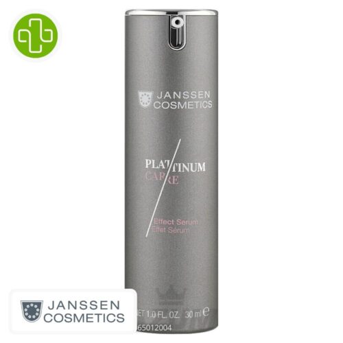 Produit de la marque Janssen Cosmetics Platinum Effet Sérum Anti-Âge - 30ml sur un fond blanc avec un logo Parachezvous celui de de la marque Janssen Cosmetics