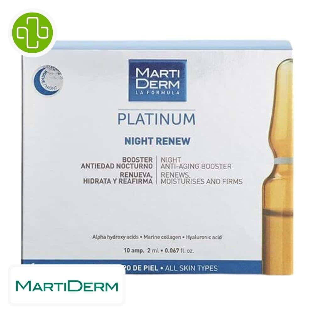 Marti Derm Platinum Night Renew Booster Anti Age De Nuit Ampoules 10x2ml