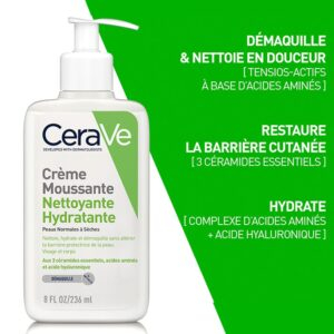 Cerave Creme Moussante Nettoyante Hydratante Peau Normale A Seche 236ml 8