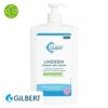 Produit de la marque Gilbert Liniderm Liniment Oléo-Calcaire pour le Change Pompe - 1L sur un fond blanc avec un logo Parachezvous celui de de la marque Gilbert