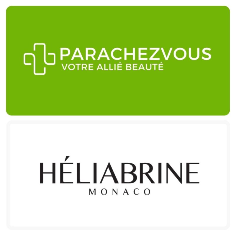 Logo de la marque héliabrine maroc et celui de la parapharmacie en ligne parachezvous