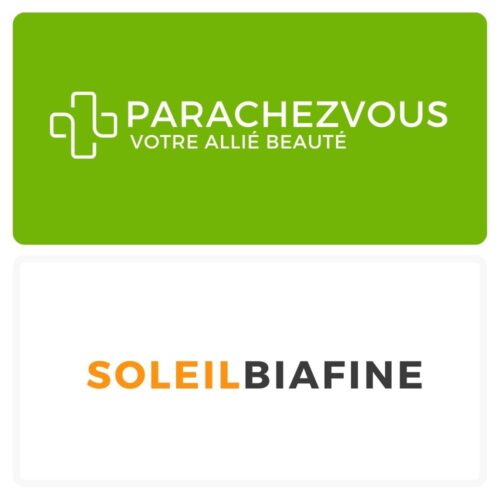 Logo de la marque soleil biafine maroc et celui de la parapharmacie en ligne parachezvous