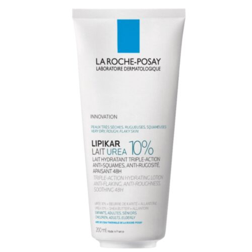 La Roche-Posay Lipikar Lait Urea 10% Lait Hydratant Triple Action Anti-Squames, Rugosités et Apaisant 48h - 200ml