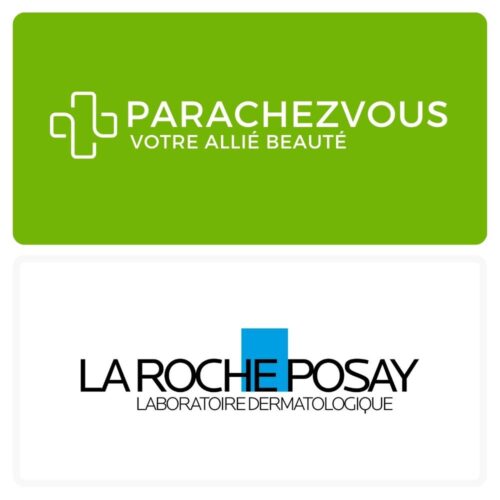 Logo de la marque la roche-posay maroc et celui de la parapharmacie en ligne parachezvous
