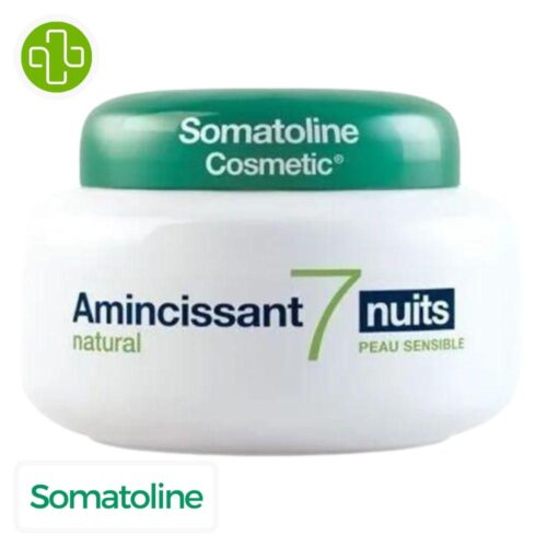 Produit de la marque Somatoline Cosmetic 7 Nuits Natural Amincissant Crème 400ml sur un fond blanc avec un logo Parachezvous et celui de de la marque Somatoline Cosmetic