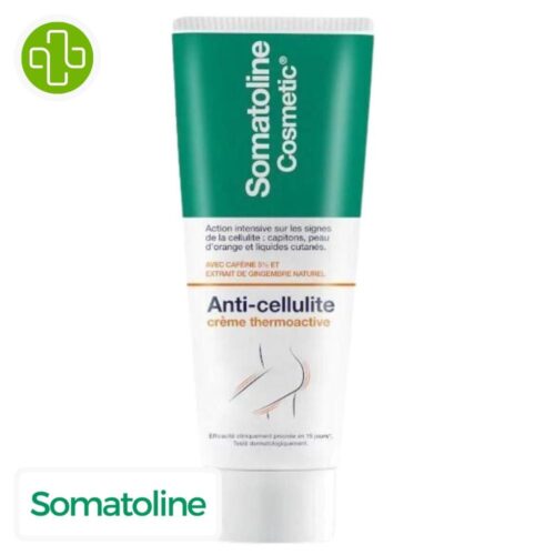 Produit de la marque Somatoline Cosmetic Anti-Cellulite Crème Thermoactive - 250ml sur un fond blanc avec un logo Parachezvous et celui de de la marque Somatoline Cosmetic