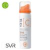 Produit de la marque SVR [C] Masque Anti-Ox Mousse Micro-Peeling Éclat Anti-Rides – 50ml sur un fond blanc avec un logo Parachezvous et celui de de la marque SVR