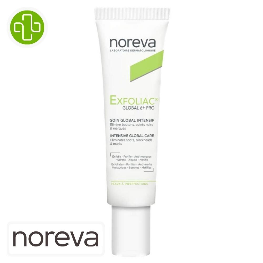 Noreva Exfoliac Global 6 Pro Soin Global Intensif Boutons Et Points Noirs 30ml