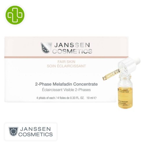 Produit de la marque Janssen Cosmetics 2-Phases Éclaircissant Visible - 4x10ml sur un fond blanc avec un logo Parachezvous celui de de la marque Janssen Cosmetics