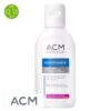 Produit de la marque ACM Novophane K Shampooing Pellicules Sévères - 125ml sur un fond blanc avec un logo Parachezvous et celui de de la marque ACM