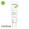 Produit de la marque Noreva Exfoliac BB-Crème Anti-Imperfections Teintée Claire - 30ml sur un fond blanc avec un logo Parachezvous et celui de de la marque Noreva