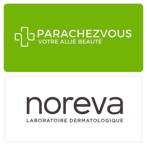 Logo de la marque noreva maroc et celui de la parapharmacie en ligne parachezvous