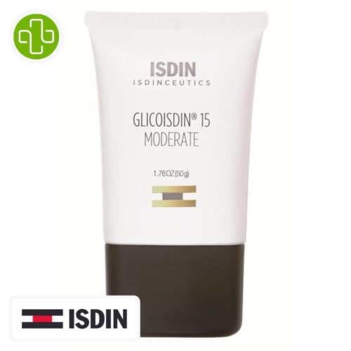 Produit de la marque Isdin Isdinceutics Glicoisdin 15 Moderate Peeling - 50g sur un fond blanc avec un logo Parachezvous et celui de la marque ISDIN