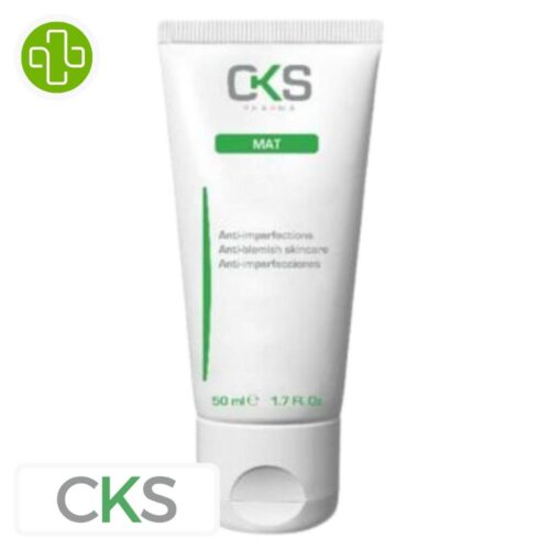 Produit de la marque CKS Mat Anti-Imperfections - 50ml sur un fond blanc avec un logo Parachezvous et celui de de la marque CKS