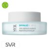 Produit de la marque SVR [Hyalu] Biotic Gelée Régénérante Repulpante - 50ml sur un fond blanc avec un logo Parachezvous et celui de de la marque SVR