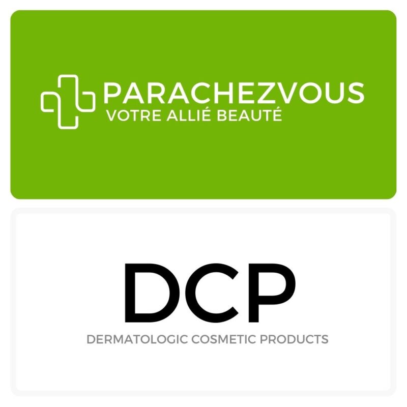 Logo de la marque dcp maroc et celui de la parapharmacie en ligne parachezvous
