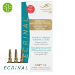 Produit de la marque Ecrinal Ampoules Cheveux Fortifiantes - 8 Ampoules sur un fond blanc avec un logo Parachezvous et celui de de la marque Ecrinal