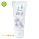 Produit de la marque Héliabrine Helia Green Soin de Nuit Hydratation & Confort - 50ml sur un fond blanc avec un logo Parachezvous et celui de de la marque Héliabrine