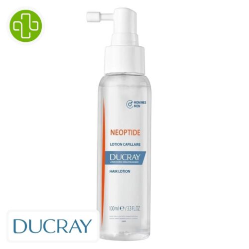 Produit de la marque Ducray Neoptide Lotion Anti-Chute Hommes - 100ml sur un fond blanc avec un logo Parachezvous et celui de la marque DUCRAY