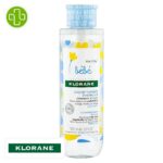 Produit de la marque Klorane Bébé Eau Nettoyante au Calendula - 500ml sur un fond blanc avec un logo Parachezvous et celui de de la marque klorane