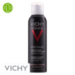 Produit de la marque Vichy Homme Sensi Shave Mousse de Rasage Anti-Irritations - 200ml sur un fond blanc avec un logo Parachezvous et celui de de la marque Vichy