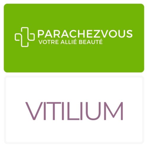 Logo de la marque vitilium maroc et celui de la parapharmacie en ligne parachezvous
