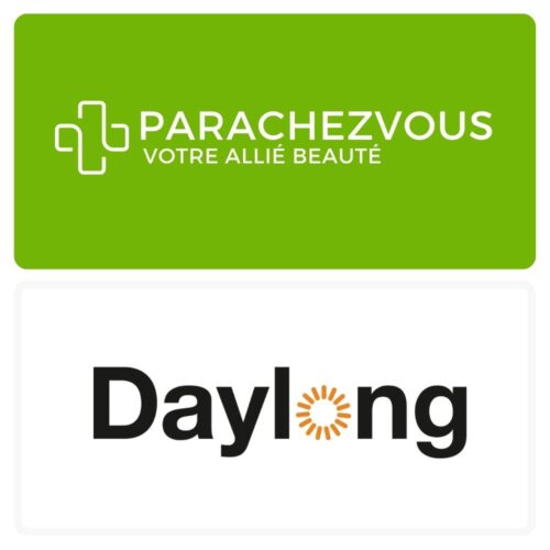 Logo de la marque daylong maroc et celui de la parapharmacie en ligne parachezvous