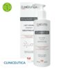 Produit de la marque Cliniceutica Eclamid D.E Radiance Lait Lissant - 250ml sur un fond blanc avec un logo Parachezvous et celui de de la marque Cliniceutica