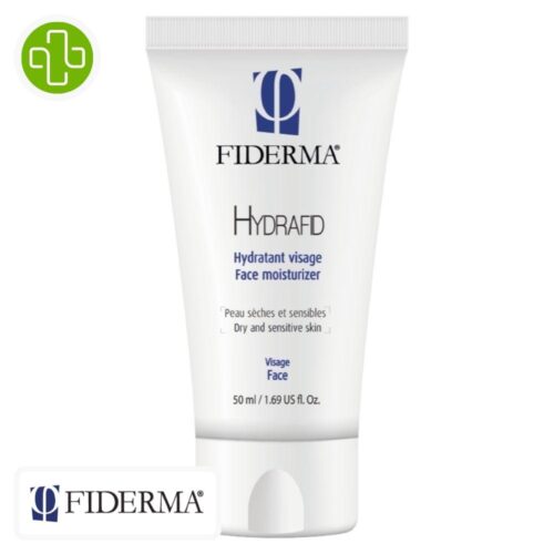 Produit de la marque Fiderma Hydrafid Crème Hydratante - 50ml sur un fond blanc avec un logo Parachezvous celui de de la marque Fiderma