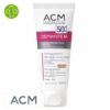 Produit de la marque ACM Dépiwhite M Crème Solaire Anti-Taches Teintée Spf50 - 40ml sur un fond blanc avec un logo Parachezvous et celui de de la marque ACM