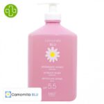 Produit de la marque Camomilla Blu Intimo Rosa Nettoyant Intime Ph 5.5 - 300ml sur un fond blanc avec un logo Parachezvous et celui de de la marque Camomilla Blu