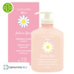 Produit de la marque Camomilla Blu Intimo Rosa Nettoyant Intime Ph 7.0 - 300ml sur un fond blanc avec un logo Parachezvous et celui de de la marque Camomilla Blu