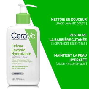 Cerave Creme Lavante Hydratante Peau Normale A Seche 236ml 8