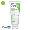 Produit de la marque CeraVe Crème Moussante Nettoyante Hydratante Peaux Normales à Sèches - 100ml sur un fond blanc avec un logo Parachezvous et celui de de la marque CeraVe