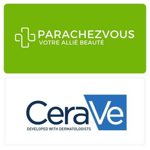 Logo de la marque CeraVe Maroc et celui de la parapharmacie en ligne Parachezvous