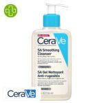 Produit de la marque CeraVe SA Gel Nettoyant Anti-Rugosités Peaux Sèches, Rugueuses & Squameuses - 236ml sur un fond blanc avec un logo Parachezvous et celui de de la marque CeraVe