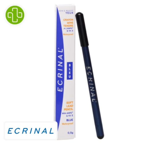 Produit de la marque Ecrinal Crayon Bleu Mine Tendre - 0.5g sur un fond blanc avec un logo Parachezvous et celui de de la marque Ecrinal