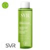 Produit de la marque SVR Sebialcear Micro-Peel Eau Rénovatrice Désincrustante Lissante – 150ml sur un fond blanc avec un logo Parachezvous et celui de de la marque SVR