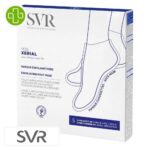 Produit de la marque SVR Xerial Peel Masque Exfoliant Pieds – 2 pièces sur un fond blanc avec un logo Parachezvous et celui de de la marque SVR