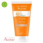 Produit de la marque Avène Solaire Crème Teintée Spf50 - 50ml sur un fond blanc avec un logo Parachezvous et celui de de la marque Avène