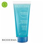 Produit de la marque Bioderma Atoderm Gel-Douche Ultra-Douceur - 200ml sur un fond blanc avec un logo Parachezvous et celui de de la marque Bioderma