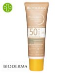 Produit de la marque Bioderma Photoderm Cover Touch Solaire Minéral Haute Couvrance Teinté Doré Spf50 - 40g sur un fond blanc avec un logo Parachezvous et celui de de la marque Bioderma