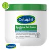 Produit de la marque Cetaphil Gel-Crème Apaisant Peaux Sensibles - 453g sur un fond blanc avec un logo Parachezvous et celui de de la marque Cetaphil
